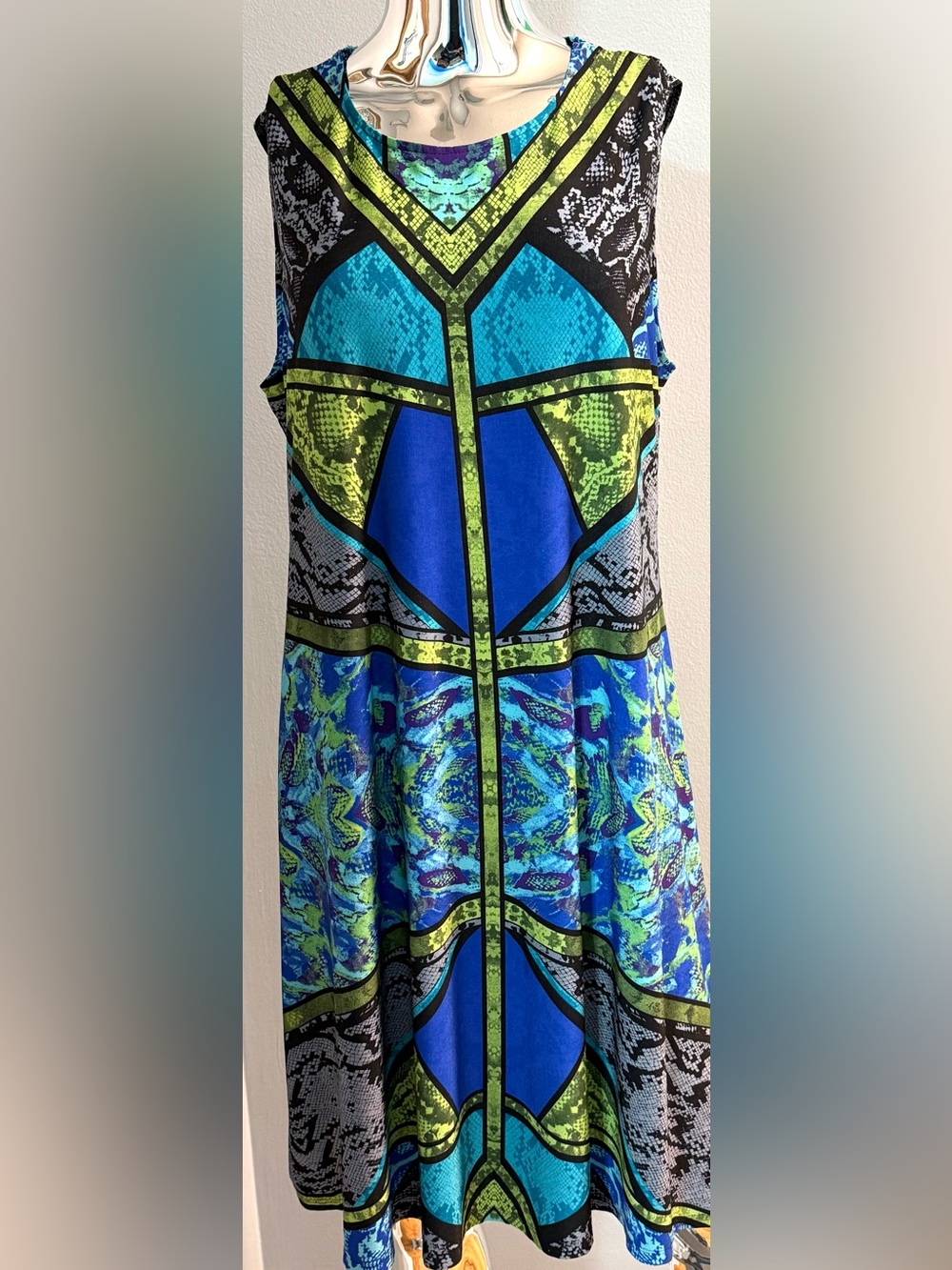 Jillian Taylor New York colorblock python print geometric mini dress 16